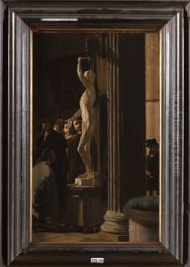 Le Cours De Sculpture Au Musee by Giacomo Favretto