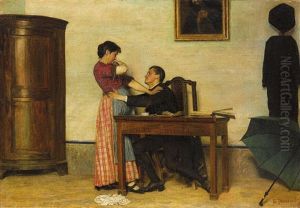 Die Versuchung Oder Die Verfuhrung (1873) by Giacomo Favretto