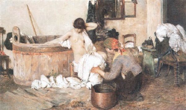 Junge Frau Bei Der Toilette - view 1