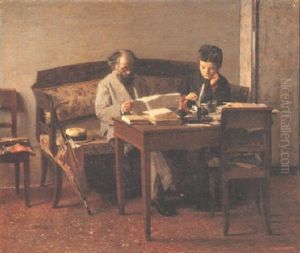 Il Padre E La Sorella Del Pittore. I Miei Cari by Giacomo Favretto