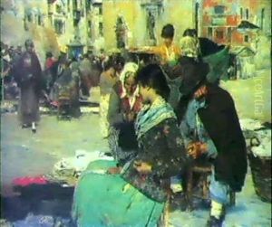 Al Mercato. Mercato In Campo San Polo by Giacomo Favretto