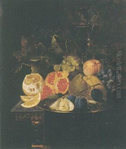 Nature Morte Aux Fruits Sur Un Entablement by Josef Fay