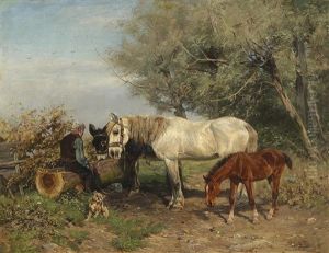 At The Drinking Trough by Ludwig Benno Fay