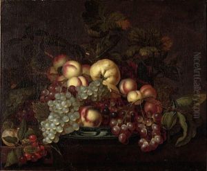 Nature Morte Aux Peches, Cerises, Et Raisins Dans Une Coupe De Porcelaine Wan-li by Bartholomeus Assteyn