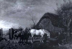 Farmyard Scene by Ludwig Benno Fay