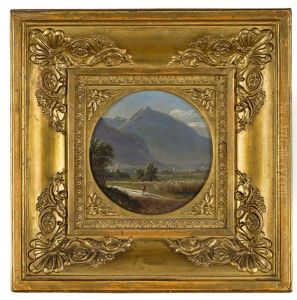 Mountain Landscape With A Walking Figure