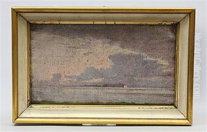 Olstudie Einer Uferpartie Mit Wolkenbildung by Thomas Fearnley