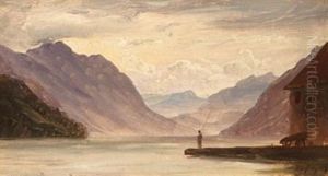 Lucerne Sjoen Ved Brunnen (utsyn Mot Uri Bukten) I Sveits
