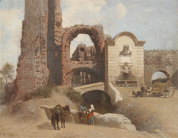 Romische Strasenszene Mit Ruinen - view 1
