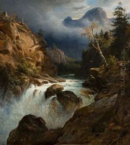 Landskap Med Fossestryk by Thomas Fearnley