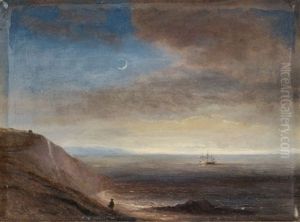 Steilkuste Im Mondschein by Thomas Fearnley