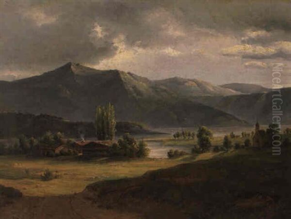 Oberbayerische Voralpenlandschaft Mit Einem See - view 1