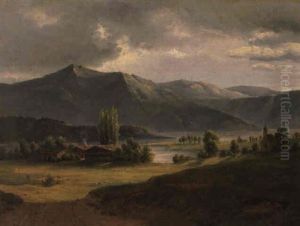 Oberbayerische Voralpenlandschaft Mit Einem See