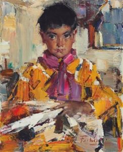 Indian Boy With Fan by Nicolai Ivanovich Fechin