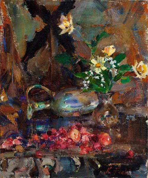 Still Life With Cherries, Pitcher, And Bouquet - view 1