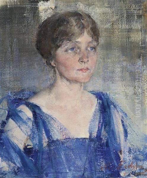 Portrait Of A Woman In Blue - view 1