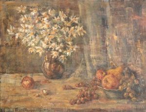 Still Life With Fruit And Flowers by Nicolai Ivanovich Fechin