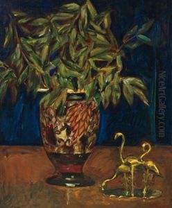 Still Life With Plant And Sculpture