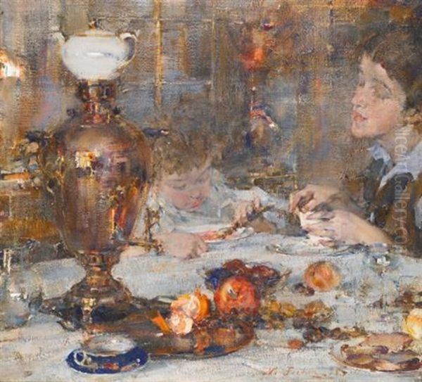 Mrs Fechin And Daughter - view 1