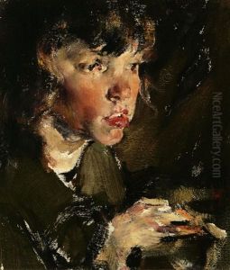 Boy, Portrait Of A Young Boy In Three Quarter Profile by Nicolai Ivanovich Fechin