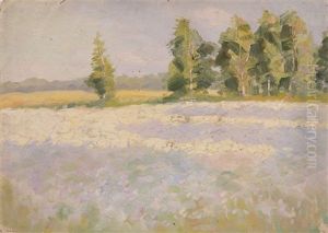 Summer Trees In A Field by Nicolai Ivanovich Fechin
