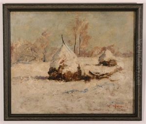 Snow-covered Huts by Nicolai Ivanovich Fechin