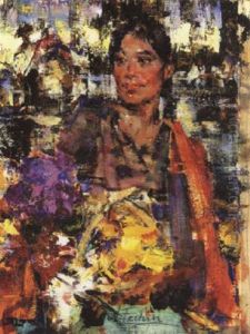 Indian Girl With Flower Basket by Nicolai Ivanovich Fechin