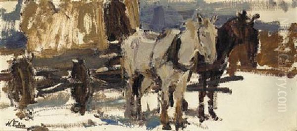 Horses Hitched To A Wagon - view 1