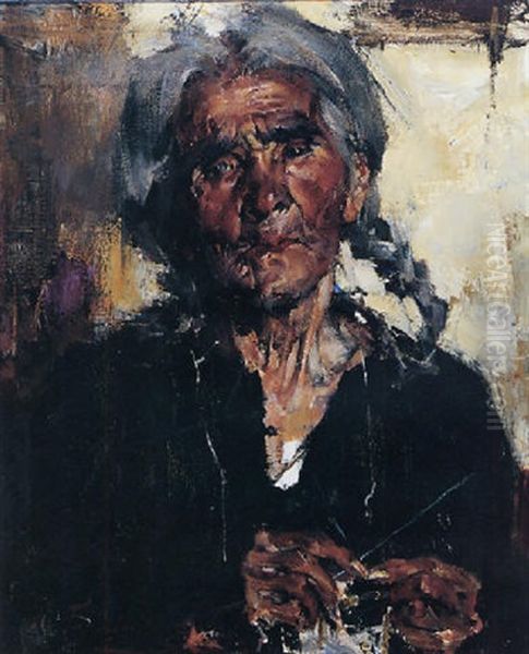 Spanish Woman (the Blind Knitter Of Taos) - view 1