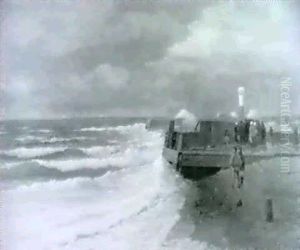 Am Leuchtturm by Fritz Fechner