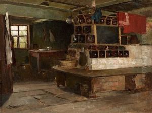 Interior Of A Spreewald House by Hanns Johannes Fechner