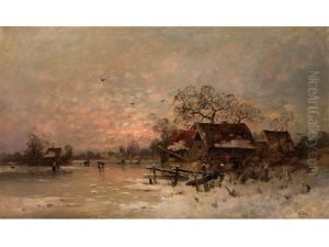 Abendliche Winterlandschaft by Otto Fedder