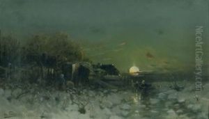 Winterlandschaft Im Mondschein Winterlandschaft Im Mondschein