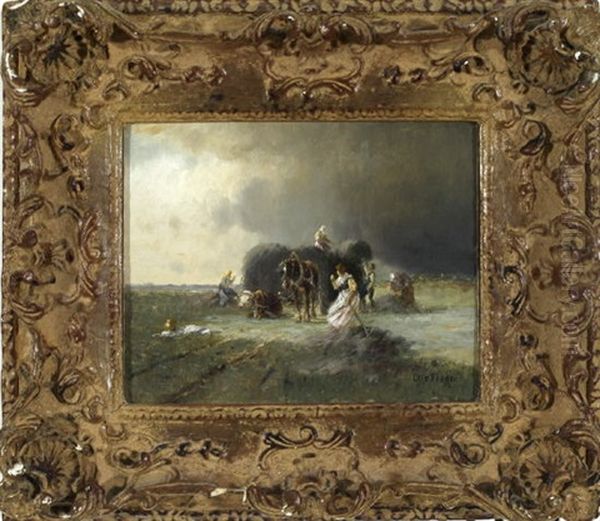 Heuernte Bei Aufkommendem Gewitter - view 1