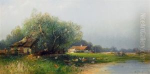 Farm In Mecklenburg by Otto Fedder