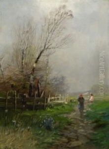 Magd Auf Dem Heimweg by Otto Fedder
