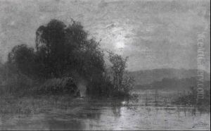 Winterlandschaft Bei Sonnenuntergang by Otto Fedder