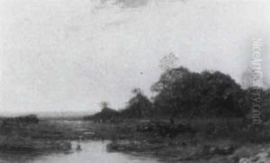 Moorlandschaft Bei Abendsonne by Otto Fedder