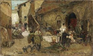 Italienisches Dorfleben by Hans Peter Feddersen the Younger