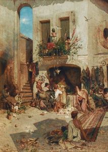 Piazza In The South Of Italy (napoli) by Hans Peter Feddersen the Younger