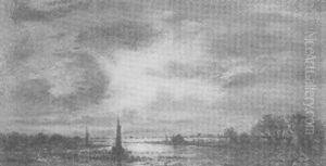Hollandische Mondscheinlandschaft by Martin Peter Georg Feddersen