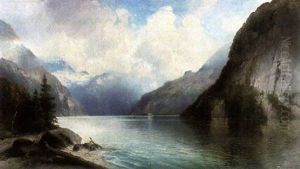 Der Konigssee Mit Blick Auf St. Bartholoma by Carl Fedeler