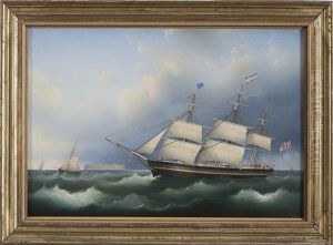 The American Ship Athens Of Portsmouth, New Hampshire by Carl Justus Harmen Fedeler