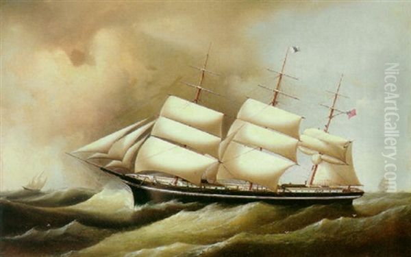 The Frigate "fawn" On The High Seas With Numerous Sailing Beyond - view 1
