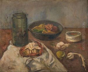 Still Life With Jar And Fruits by Adolphe Feder