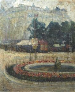 Le Bassin Souffot, Place Edmond Rostand by Adolphe Feder