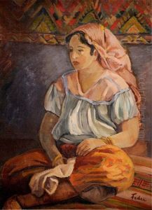 Portrait Of A Turkish Woman by Adolphe Feder