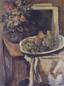 Nature Morte Aux Fleurs Et Au Plat De Fruits Nature Morte Aux Fleurs Et Au Plat De Fruits