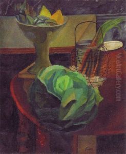 Compotier Aux Fruits Et Laitue by Adolphe Feder