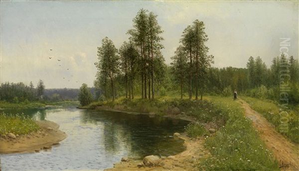 River Landscape With A Figure - view 1